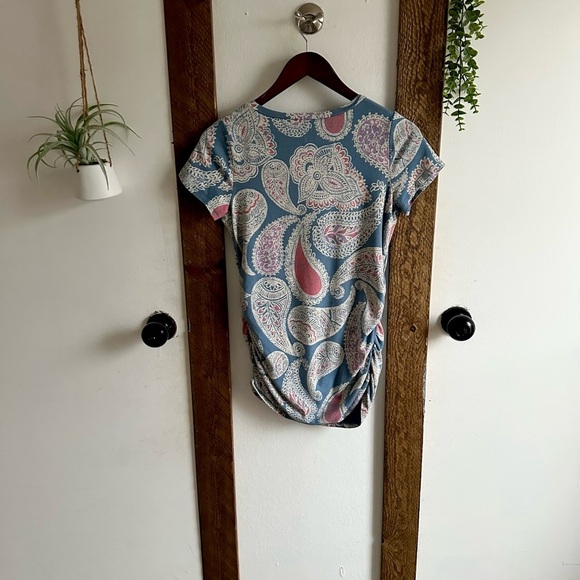 Y2K Motherhood Maternity Women’s Paisley Print V-Neck Top Size Maternity Small - Picture 7 of 13